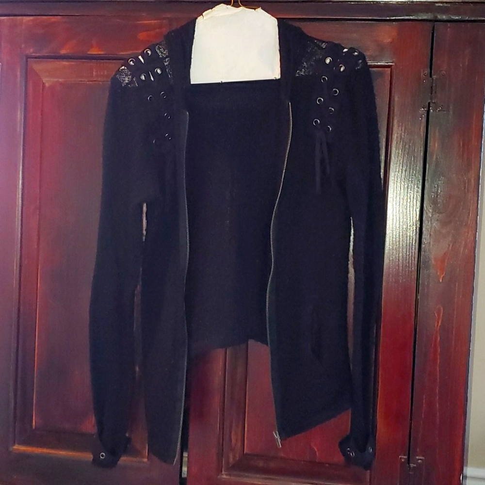 Daang Royal Bones zip-up knit hoodie